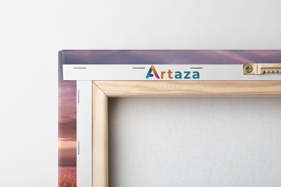 Artaza Toile Peinture Champ De Fleurs Avec Lavande Au Coucher Du Soleil - 40x60 - Photo Sur Toile - Impression Sur Toile