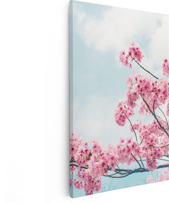 Artaza Canvas Schilderij Roze Bloesemboom - Bloemen - 40x60 - Poster Foto op Canvas - Canvas Print