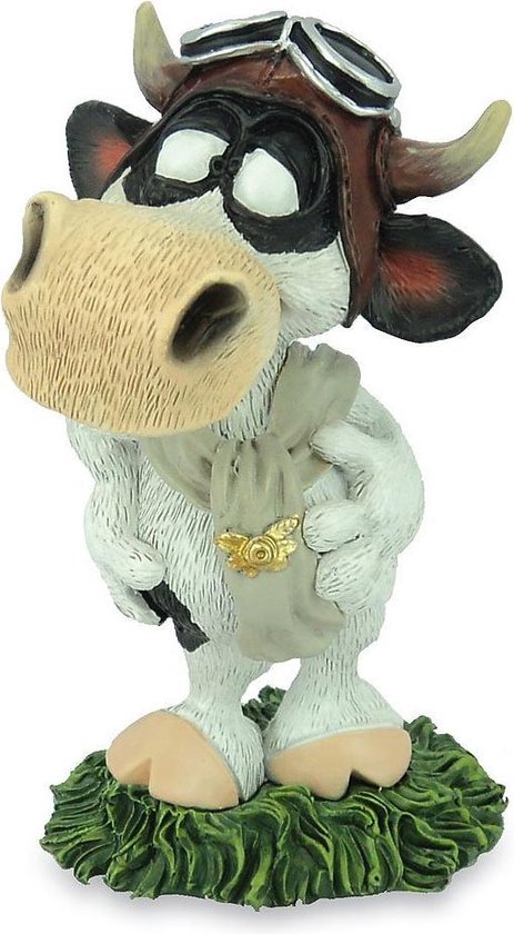 figurine drôle de pilote de vache - peinte à la main - 11,5 cm de haut
