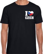 I love Czech t-shirt zwart op borst voor heren - Tsjechië landen shirt - supporter kleding S