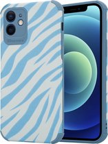 ShieldCase Blue Zebra geschikt voor Apple iPhone 12 / 12 Pro case