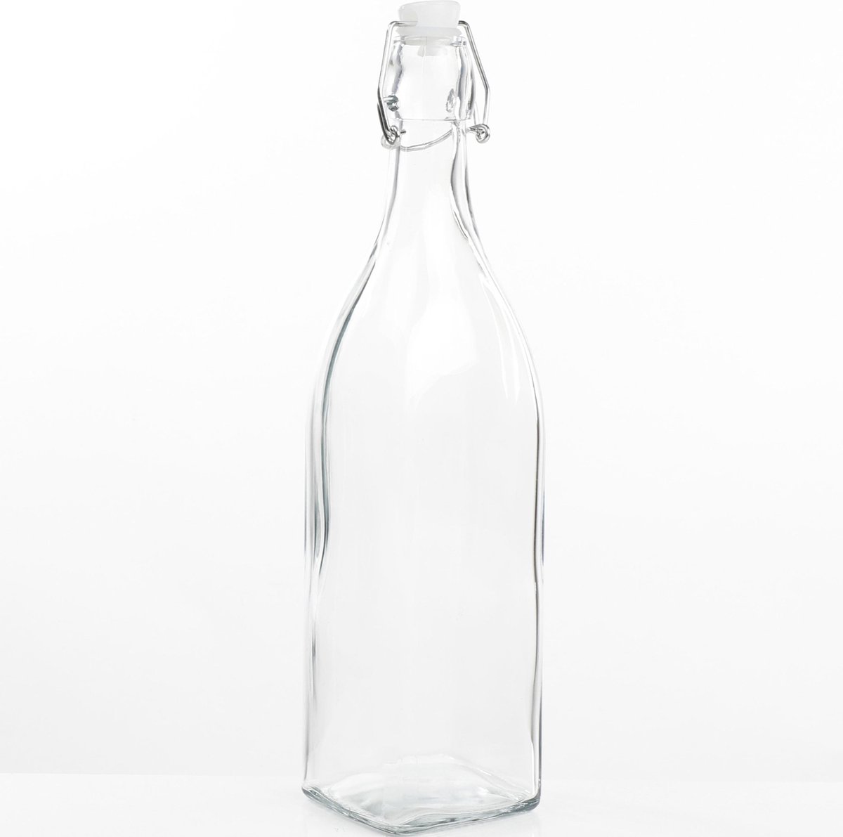 3x Bouteille cadeau/décor en verre DIY 1000 ml avec bouchon à