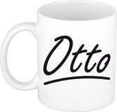 Otto naam cadeau mok / beker met sierlijke letters - Cadeau collega/ vaderdag/ verjaardag of persoonlijke voornaam mok werknemers