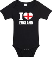 I love England baby rompertje zwart jongens en meisjes - Kraamcadeau - Babykleding - Engeland landen romper 92 (18-24 maanden)