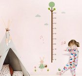 Muursticker Kinderkamer - Groeimeter - Wand Decoratie - Boom met Paashaas - 160 x 100 cm