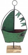 IJzeren boot op houten stand H54  - retro - trendy