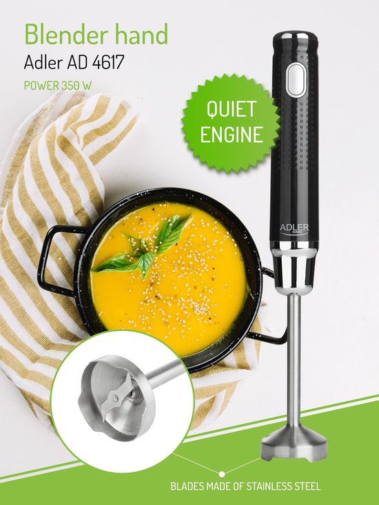 Adler 4617 - Staafmixer - Hakmolen - Handblender - 350 watt - zwart van Adler — afbeelding 5