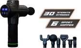 FORFIT Massage Gun - Black – 30 Standen en 6 Opzetstukken – Draadloos en stil – Professioneel Massage apparaat- Massage Pistool -