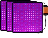 Groeilamp | 3 lichtpanelen | 225 LED lampjes | Kweeklamp | 1000W | Ultra dun | Groeilamp voor planten | Rood en blauw licht | 3 keer 31 x 31 cm