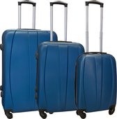 Travelerz kofferset 3 delig met wielen en cijferslot - ABS - blauw (8986)