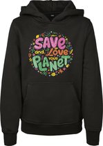 Kinder Hoodie - Streetwear - Urban - Kids Save And Love Hoody zwart