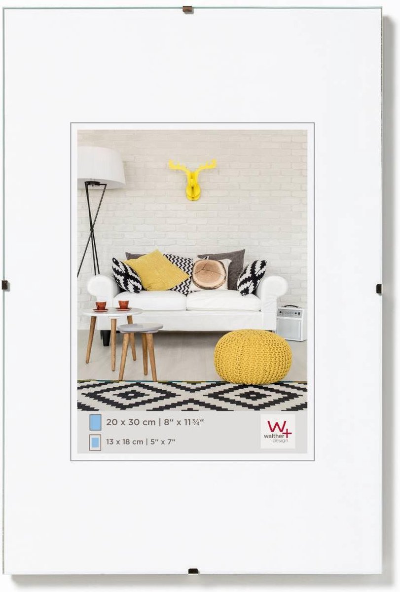 Walther Fotolijstloze schilderijhouders (clip frame) - Frameformaat 40x60 cm - Helder Glas