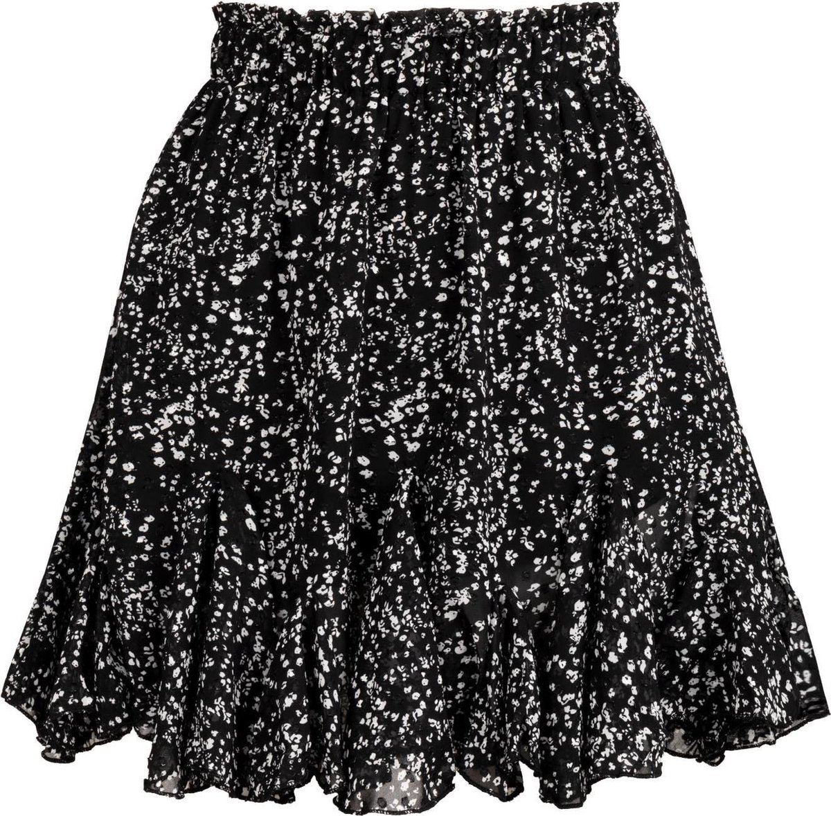 Flowy mini skirt black