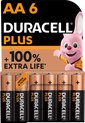 Duracell Plus AA-batterijen (6 stuks), 1,5V-alkaline batterijen, LR6 MN1500