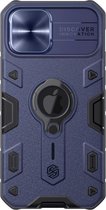 Nillkin Armor CamShield Back Cover - iPhone 12 / 12 Pro Hoesje - Blauw