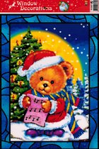 Raamsticker Kerst - Kerstman Beer - 20x27 cm