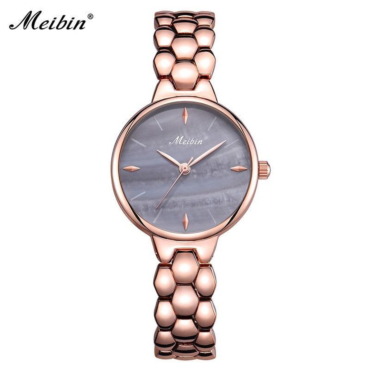 Longbo - Meibin - Dames Horloge - Rosé/Blauw/Paars - 28mm