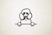 Poodle - hond met pootjes - M - 60x72cm - Zwart - wanddecoratie