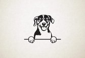 Russell Terrier - hond met pootjes - XS - 20x26cm - Zwart - wanddecoratie
