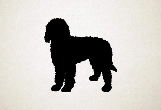 Labradoodle - Silhouette hond - L - 77x75cm - Zwart - wanddecoratie