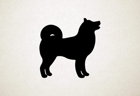 Shiba Inu - Silhouette hond - L - 75x76cm - Zwart - wanddecoratie