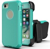 Robot schokbestendig siliconen + pc-beschermhoes met clip aan de achterkant voor iPhone 6s Plus / 6 Plus (groen + lichtgroen)