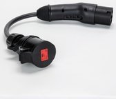 Metron Adapter Type 2 laadpunt naar rood CEE 32A stopcontact Type 2 adapter met schakelaar rood CEE 32A