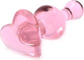 Kiotos Glass Roze Buttplug van Glas met Hartje