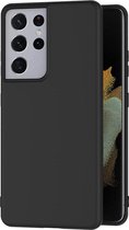 Flexibele achterkant Silicone hoesje zwart Geschikt voor: Samsung Galaxy S21 Ultra