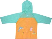 Free And Easy Regenjas Junior Polyester Oranje/turquoise Maat M