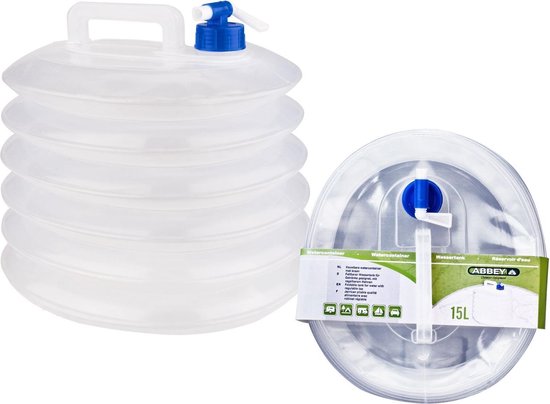 Abbey Camp Watercontainer - 15 Liter - Met Kraan - Transparant