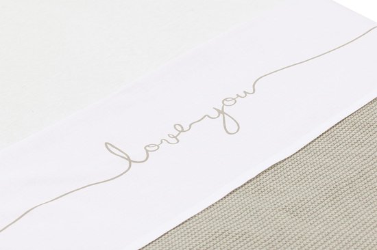 Jollein Baby Laken Wieg 75x100cm Love you - Nougat