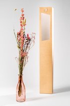 Droogbloemen Boeket + Gekleurde Vaas In Luxe Giftbox - ROZE - 65cm - Wildflowers - Dutch Flower House Premium Quality Droogbloemen