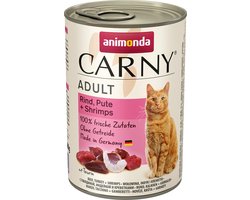 Animonda Carny Adult - Rund met Kalkoen en Garnaal - 6 x 400 g
