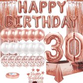Baloba® 30 Jaar Rose Goud Feest Verjaardag Versiering Set - Happy Birthday Folie Ballon - Helium Ballonnen Feest Pakket