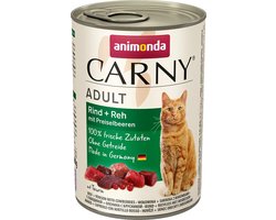 Animonda Carny Adult Rundvlees + wild met veenbessen 6 x 400 gram ( Katten natvoer )