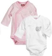 Playshoes Schnizler set 2 overslagrompers lange mouw walvis uni roze