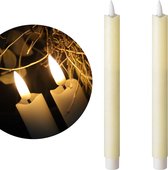 KENN Led Dinerkaarsen - 2 Stuks - Realistische Uitstraling - 3D Wax Kaarsen - Veilig & Duurzaam - Kerstverlichting - Wax Kaarsen Set