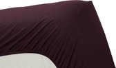 Ambiante Cotton Uni - Hoeslaken - Eenpersoons - 90x210/220 cm - Dark Red