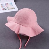 Chapeau de soleil grand rose uni fille bambin (1-3 ans) - chapeau d'été