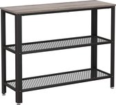 Wandtafel - Haltafel - Met 2 Rasterplanken - Grijs zwart