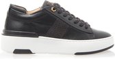 VIA VAI Jessy Stripe Sneakers - Leer - Zwart - Maat 38