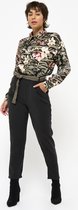 LOLALIZA Losse broek met riem - Zwart - Maat 34