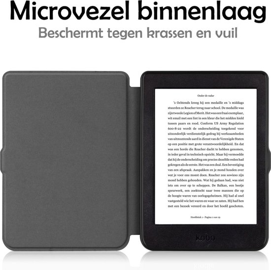 Hoesje Geschikt voor Kobo Nia Hoes Bescherm Hoesje Case Sleep Cover - Hoes Geschikt voor Kobo Nia Hoesje - Lichtblauw van Hoesje  — afbeelding 4