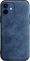 Alcanside Alcantara Backcover Hoesje - Geschikt voor iPhone 12 Mini - Ocean Blue