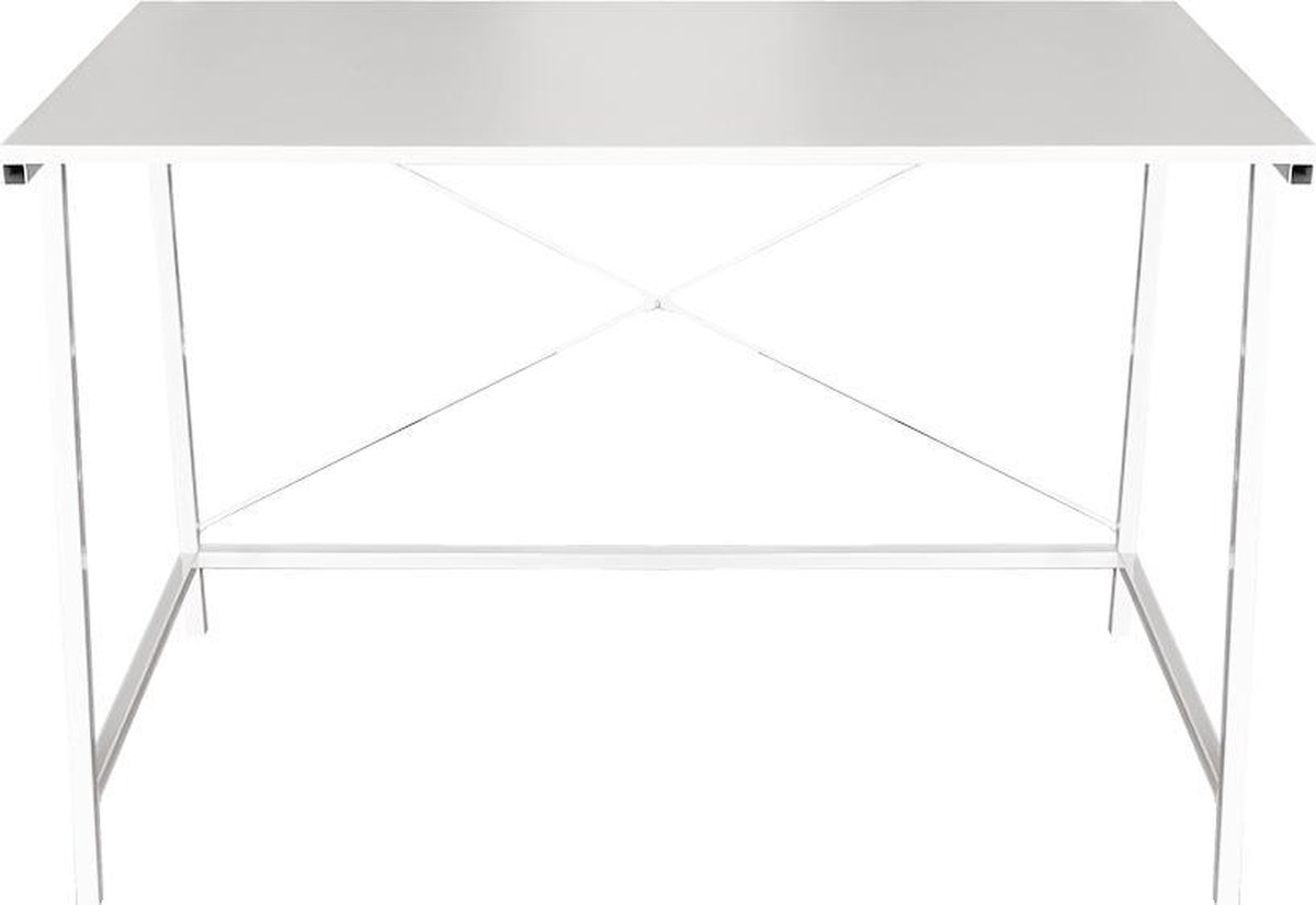 null Bureau Stoer Industrieel Wit Laptoptafel - afbeelding 5