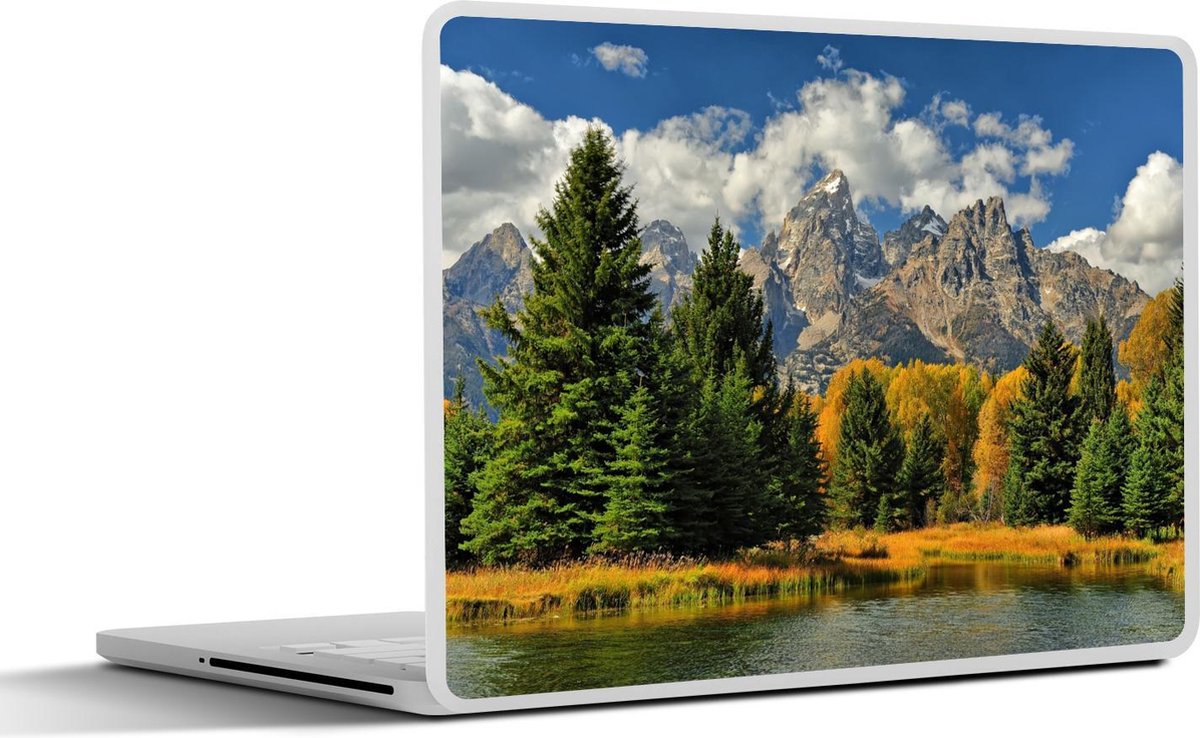 Afbeelding van product SleevesAndCases  Laptop sticker - 10.1 inch - Boslandschap voor het Tetongebergte in de herfst in Wyoming