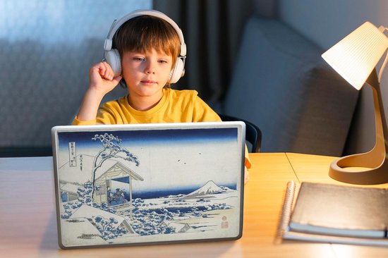 Sticker pour ordinateur portable - 11,6 pouces - Matinée enneigée à Koishikawa - Peinture de Katsushika Hokusai - 30x21cm - Autocollants pour ordinateur portable - Skin pour ordinateur portable - Housse