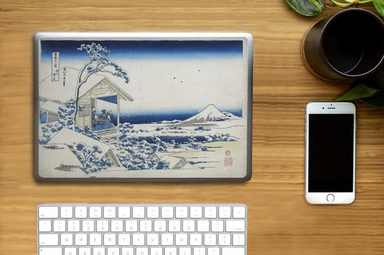 Autocollant pour ordinateur portable - 10,1 pouces - Matin enneigé à Koishikawa - Peinture de Katsushika Hokusai - 25x18cm - Autocollants pour ordinateur portable - Skin pour ordinateur portable - Couverture