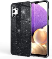 Samsung Galaxy A32 5G Hoesje Glitters Siliconen TPU Case zwart - BlingBling Cover